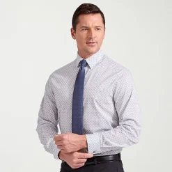 Nick Graham Mens Spread Collar Long Sleeve Stretch Fabric Shirt + Tie Set