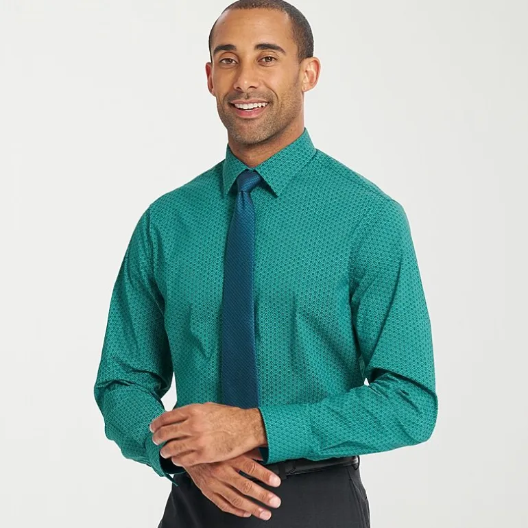 Nick Graham Mens Spread Collar Long Sleeve Shirt + Tie Set