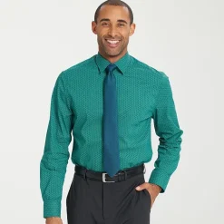 Nick Graham Mens Spread Collar Long Sleeve Shirt + Tie Set