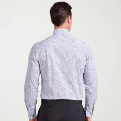 Nick Graham Mens Spread Collar Long Sleeve Stretch Fabric Shirt + Tie Set