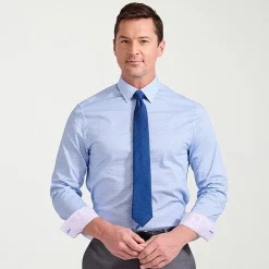 Nick Graham Mens Spread Collar Long Sleeve Stretch Fabric Shirt + Tie Set
