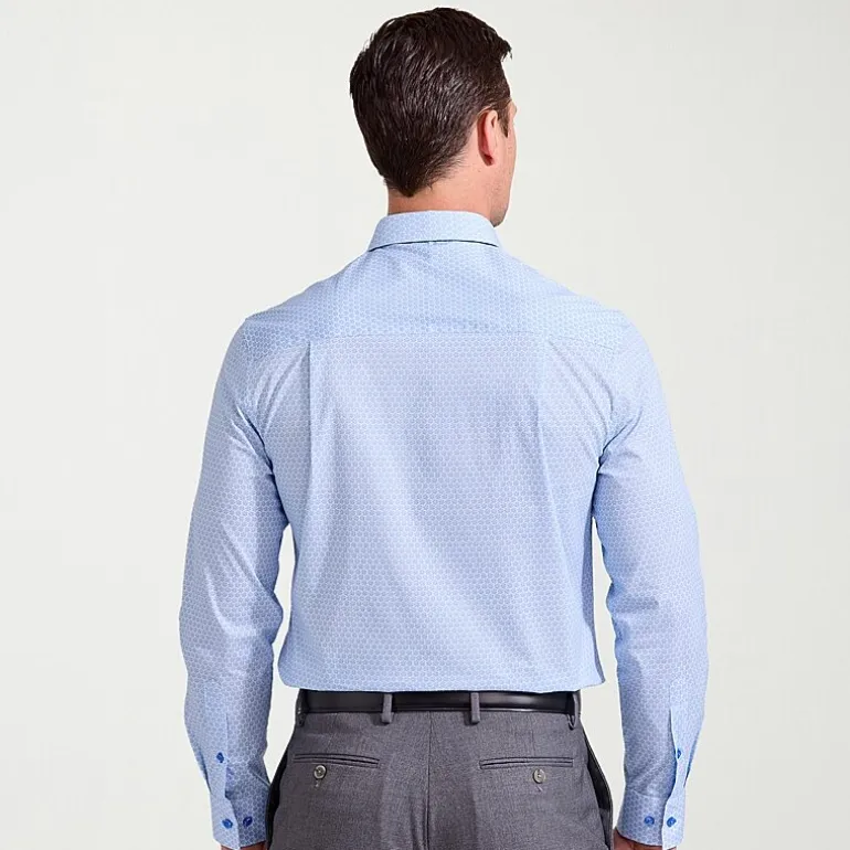 Nick Graham Mens Spread Collar Long Sleeve Stretch Fabric Shirt + Tie Set