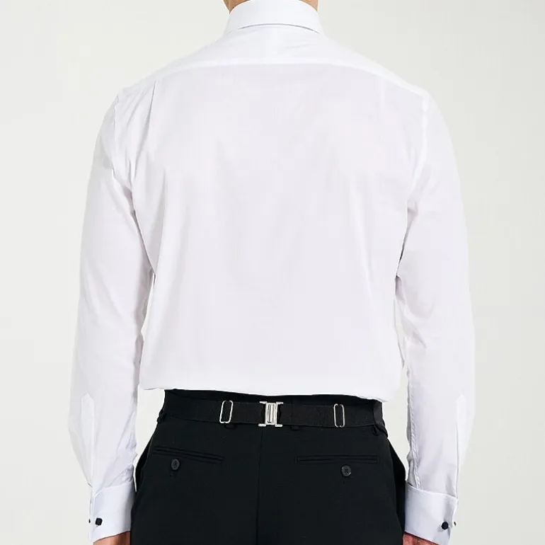 Nick Graham Tuxedo Mens Spread Collar Long Sleeve Stretch Fabric Shirt + Tie Set