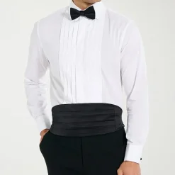 Nick Graham Tuxedo Mens Spread Collar Long Sleeve Stretch Fabric Shirt + Tie Set