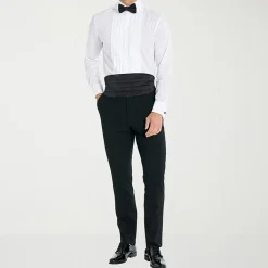 Nick Graham Tuxedo Mens Spread Collar Long Sleeve Stretch Fabric Shirt + Tie Set