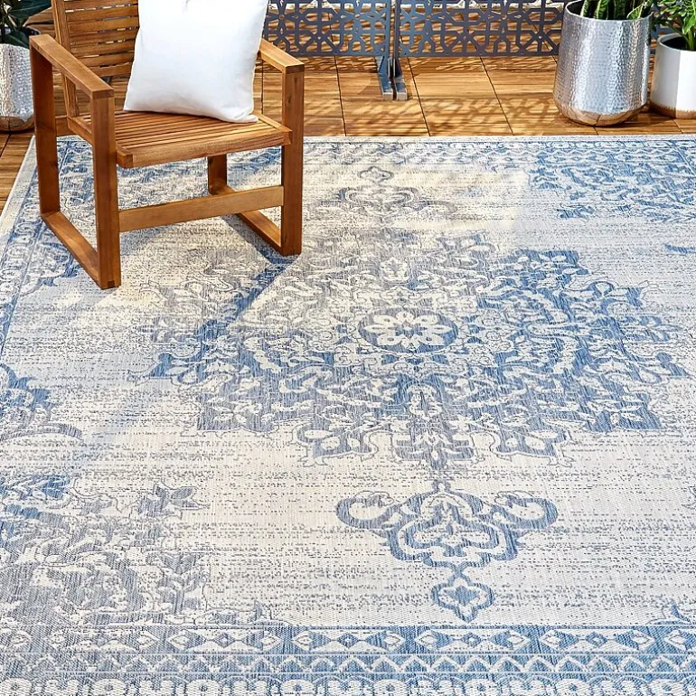 Nicole Miller Country Azalea Medallion UV Protection Washable Outdoor Rectangular Area Rug