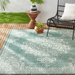 Nicole Miller Country Azalea Medallion UV Protection Washable Outdoor Rectangular Area Rug