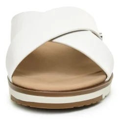 Nicole Miller Womens Fencie Criss Cross Strap Flat Sandals