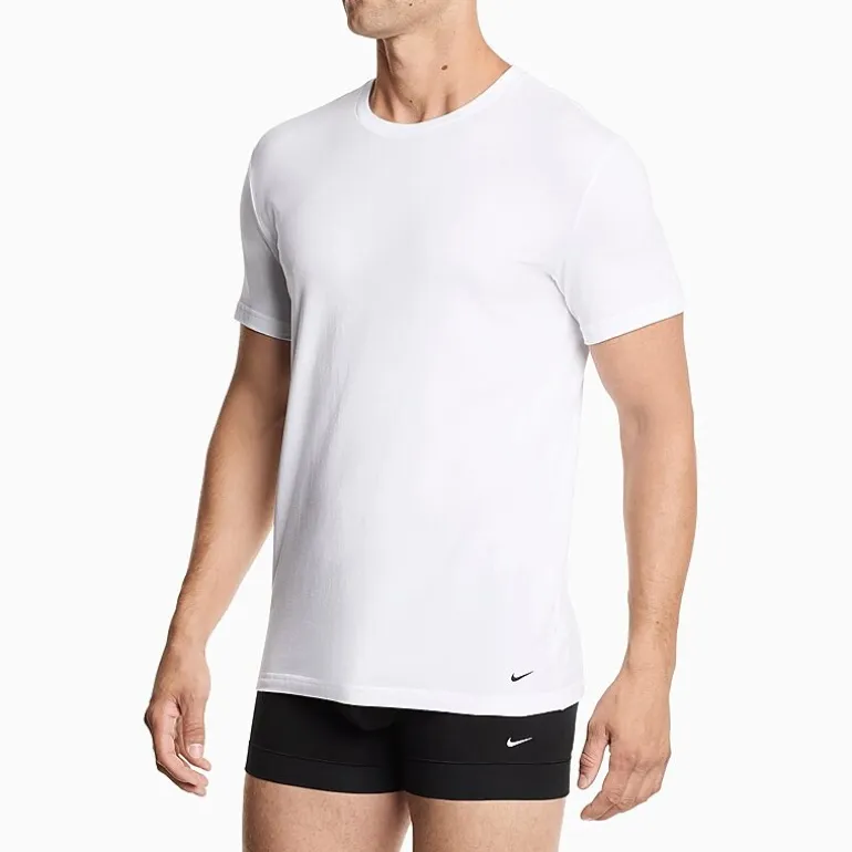 Nike All Day Cotton Stretch Mens 2 Pack Short Sleeve Crew Neck Moisture Wicking T-Shirt