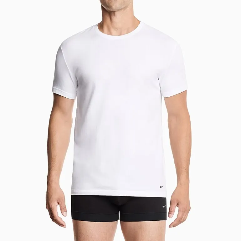 Nike All Day Cotton Stretch Mens 2 Pack Short Sleeve Crew Neck Moisture Wicking T-Shirt