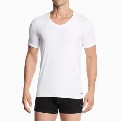 Nike All Day Cotton Stretch Mens 2 Pack Short Sleeve V Neck Moisture Wicking T-Shirt