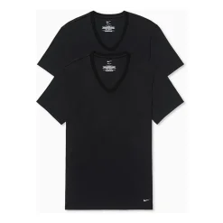 Nike All Day Cotton Stretch Mens 2 Pack Short Sleeve V Neck Moisture Wicking T-Shirt