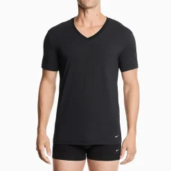 Nike All Day Cotton Stretch Mens 2 Pack Short Sleeve V Neck Moisture Wicking T-Shirt