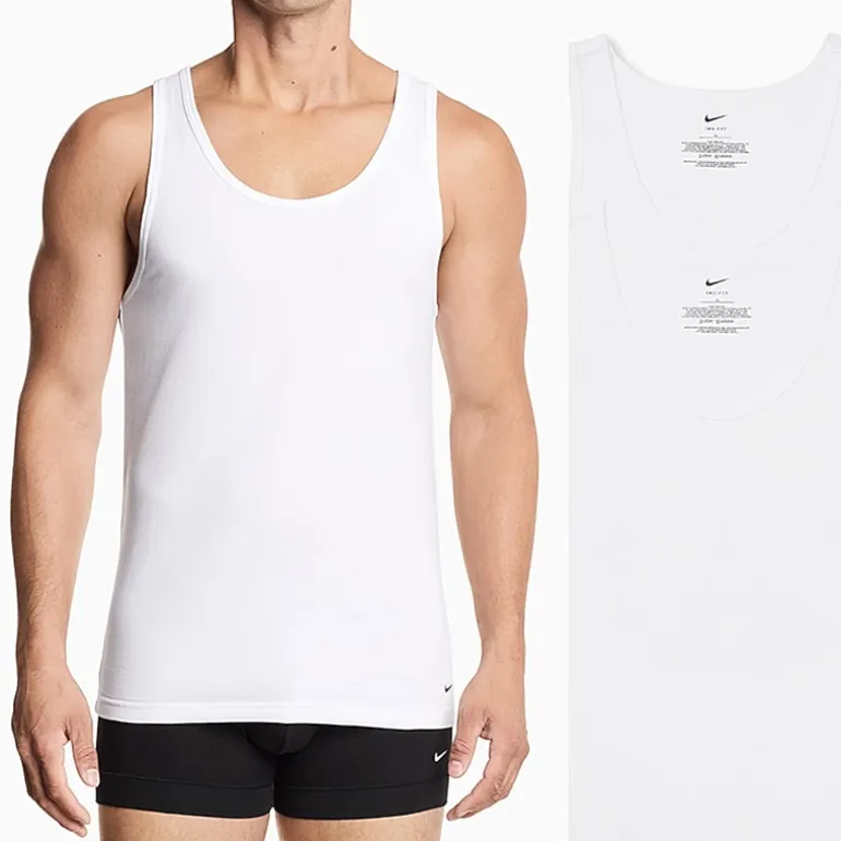 Nike All Day Cotton Stretch Mens U Neck Sleeveless 2 Pack Tank