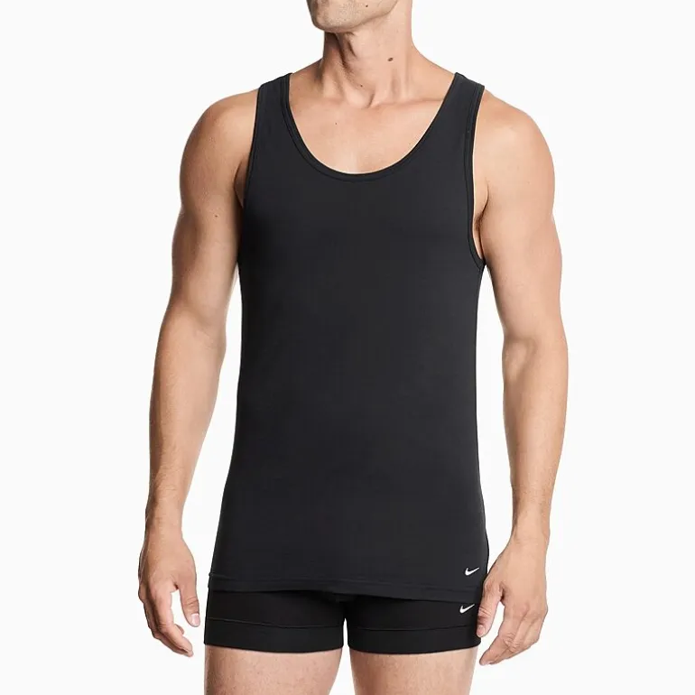 Nike All Day Cotton Stretch Mens U Neck Sleeveless 2 Pack Tank