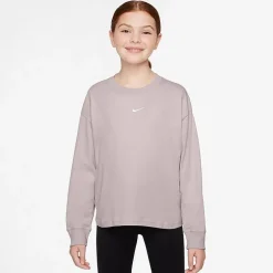 Nike Big Kid Girls Crew Neck Long Sleeve Active T-Shirt