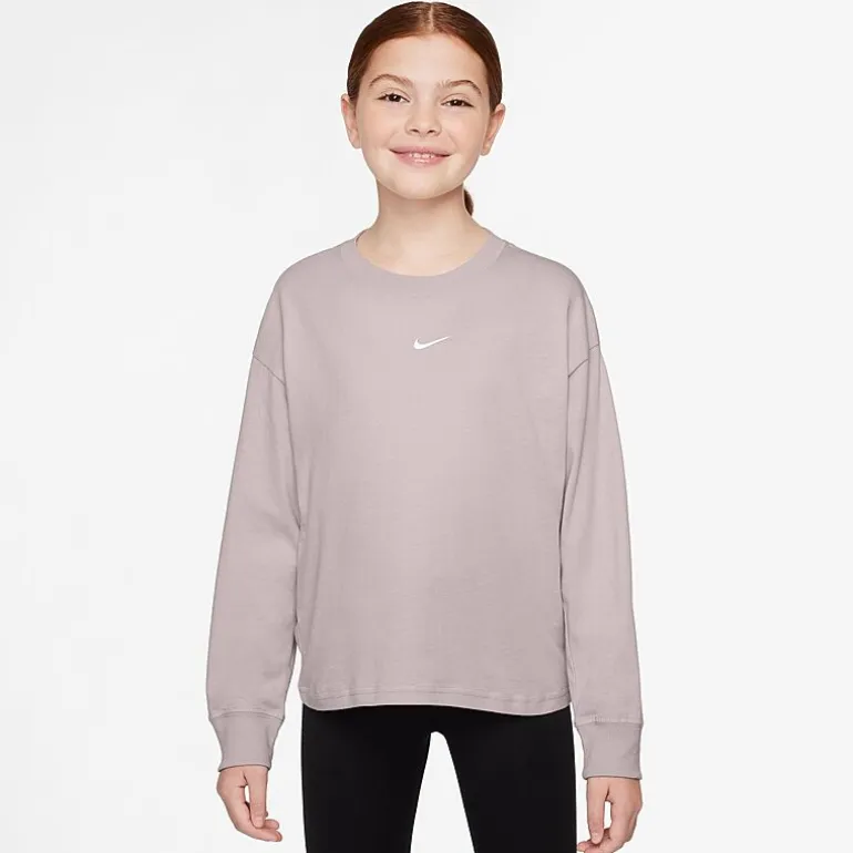 Nike Big Kid Girls Crew Neck Long Sleeve Active T-Shirt