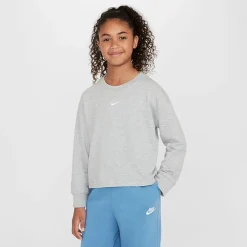 Nike Big Kid Girls Crew Neck Long Sleeve Active T-Shirt