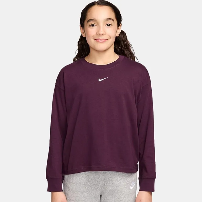 Nike Big Kid Girls Crew Neck Long Sleeve Active T-Shirt