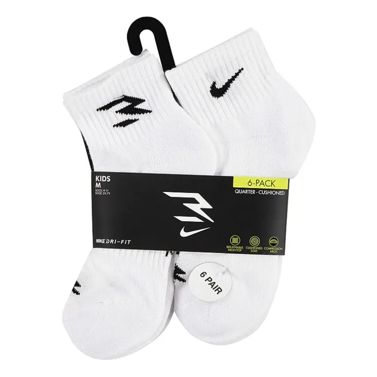Nike 3BRAND by Russell Wilson Big Kid Boys Multi-Pack 6 Pair Quarter Ankle Socks