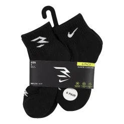 Nike 3BRAND by Russell Wilson Big Kid Boys Multi-Pack 6 Pair Quarter Ankle Socks