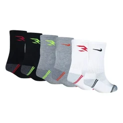 Nike 3BRAND by Russell Wilson Big Kid Boys 6 Pair Crew Socks