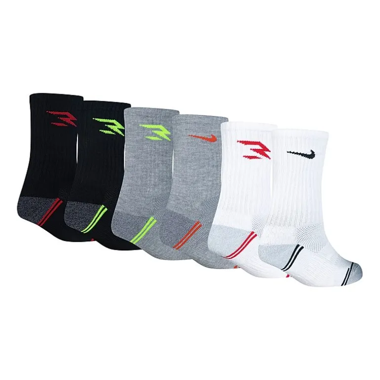 Nike 3BRAND by Russell Wilson Big Kid Boys 6 Pair Crew Socks