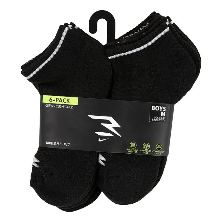 Nike 3BRAND by Russell Wilson Big Kid Boys Multi-Pack 6 Pair Low Cut Socks