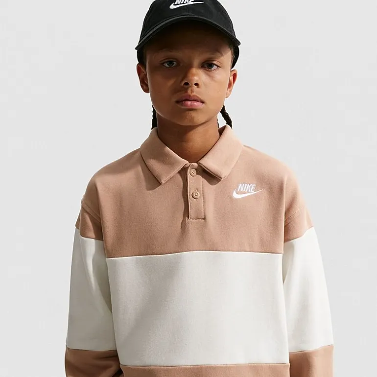 Nike Club Big Kid Boys Long Sleeve Regular Fit Spread Collar Rugby Shirt
