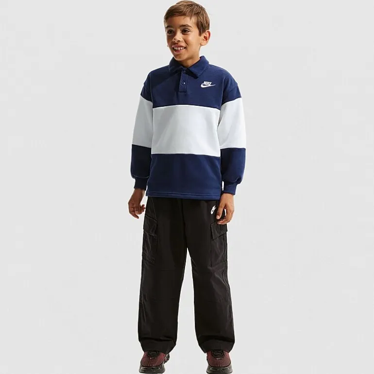 Nike Club Big Kid Boys Long Sleeve Regular Fit Spread Collar Rugby Shirt