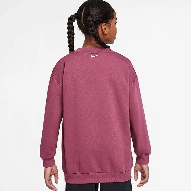 Nike Club Big Kid Girls Crew Neck Fleece Long Sleeve Sweatshirt