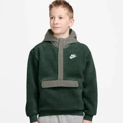 Nike Club Big Kid Unisex Long Sleeve Fleece Active Hoodie