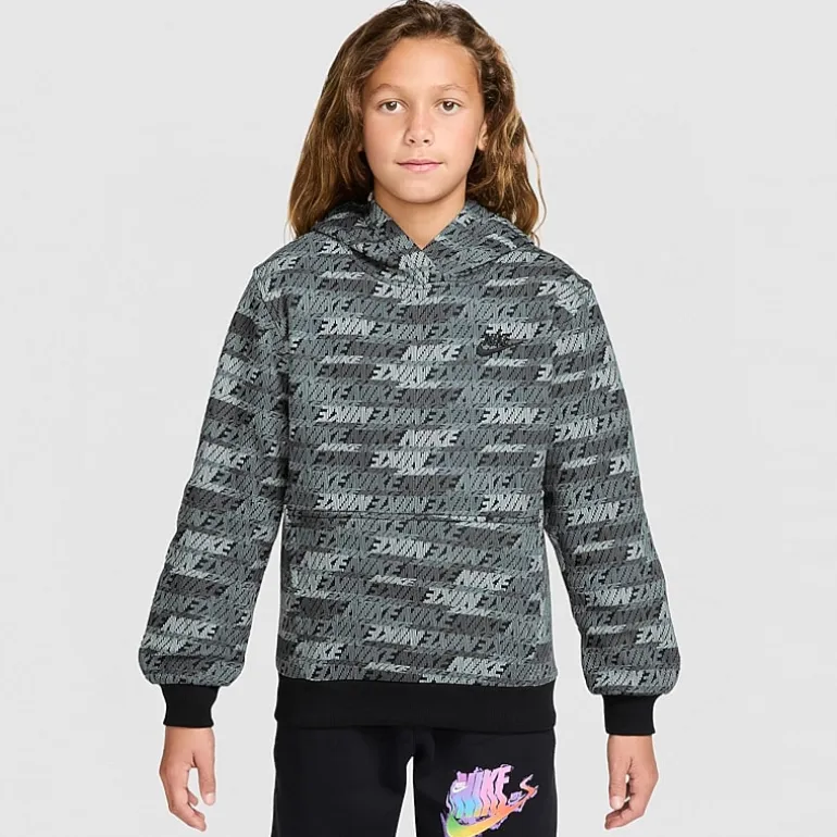 Nike Club Big Kid Unisex Long Sleeve Fleece Active Hoodie