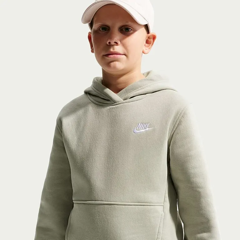 Nike Club Big Kid Unisex Long Sleeve Fleece Active Hoodie