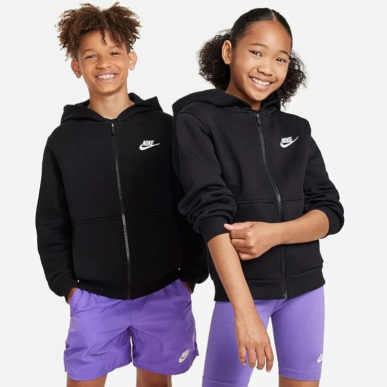 Nike Club Big Kid Unisex Long Sleeve Fleece Zipper Active Hoodie