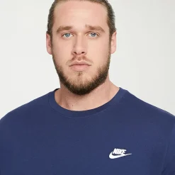 Nike Club Embroidered Logo Mens Crew Neck Short Sleeve Active Big and Tall T-Shirt