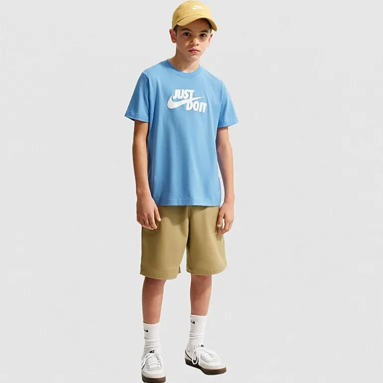Nike Club Just Do It Big Kid Unisex Crew Neck Short Sleeve Regular Fit Graphic T-Shirt
