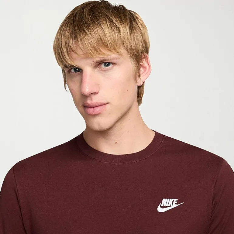 Nike Club Mens Crew Neck Long Sleeve Quick Dry Active Big and Tall T-Shirt