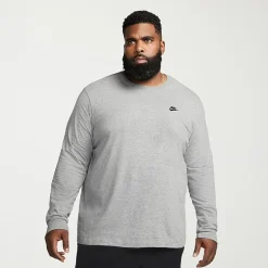 Nike Club Mens Crew Neck Long Sleeve Quick Dry Active Big and Tall T-Shirt
