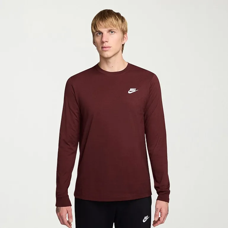 Nike Club Mens Crew Neck Long Sleeve Quick Dry Active Big and Tall T-Shirt