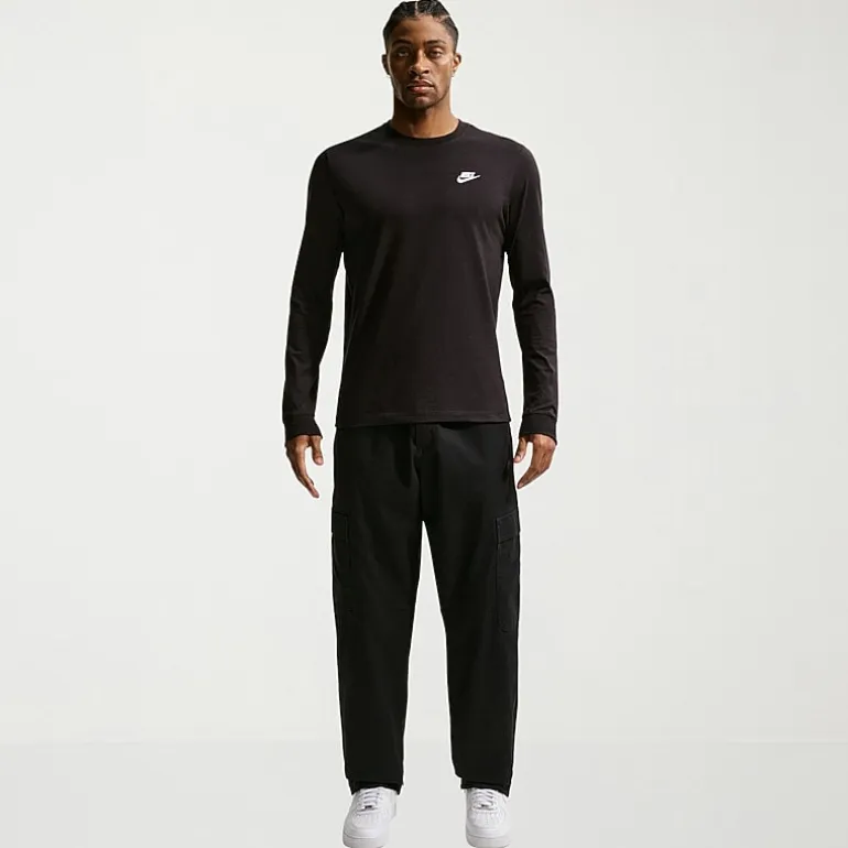 Nike Club Mens Crew Neck Long Sleeve Quick Dry Active Big and Tall T-Shirt