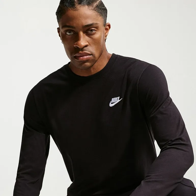 Nike Club Mens Crew Neck Long Sleeve Quick Dry Active Big and Tall T-Shirt