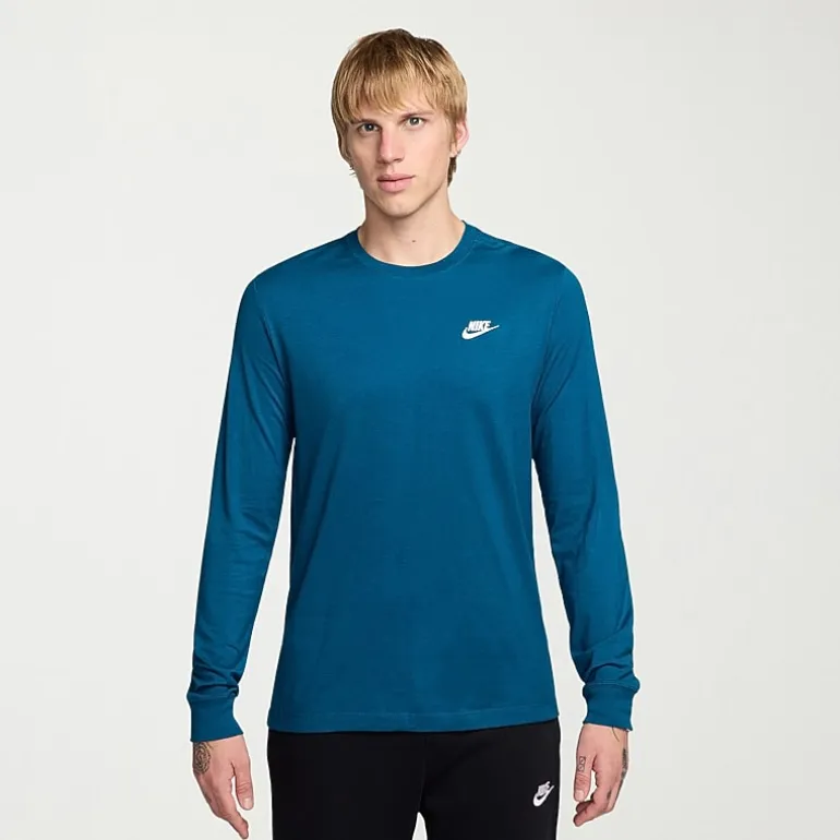 Nike Club Mens Crew Neck Long Sleeve Quick Dry Active Big and Tall T-Shirt
