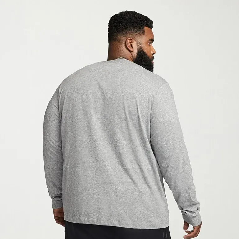 Nike Club Mens Crew Neck Long Sleeve Quick Dry Active Big and Tall T-Shirt