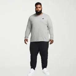 Nike Club Mens Crew Neck Long Sleeve Quick Dry Active Big and Tall T-Shirt