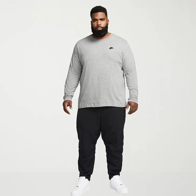 Nike Club Mens Crew Neck Long Sleeve Quick Dry Active Big and Tall T-Shirt