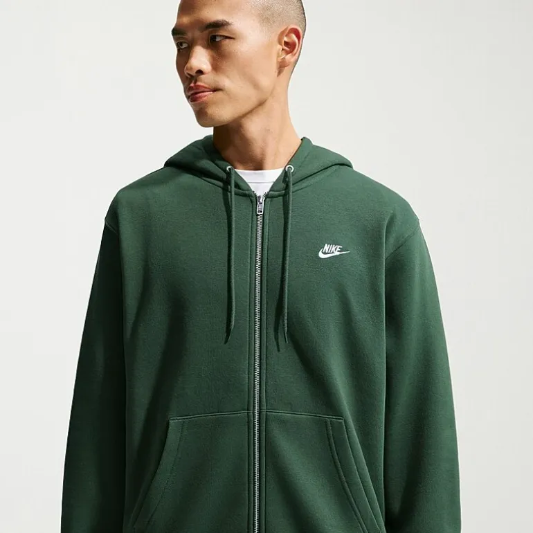 Nike Club Mens Long Sleeve Fleece Zipper Active Hoodie