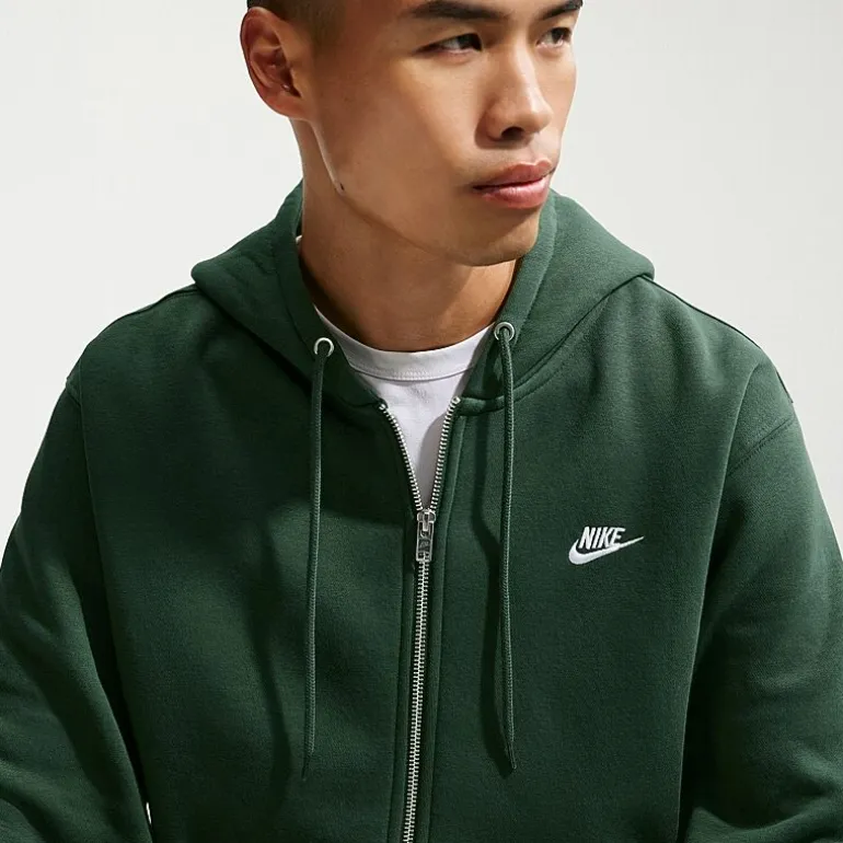 Nike Club Mens Long Sleeve Fleece Zipper Active Hoodie