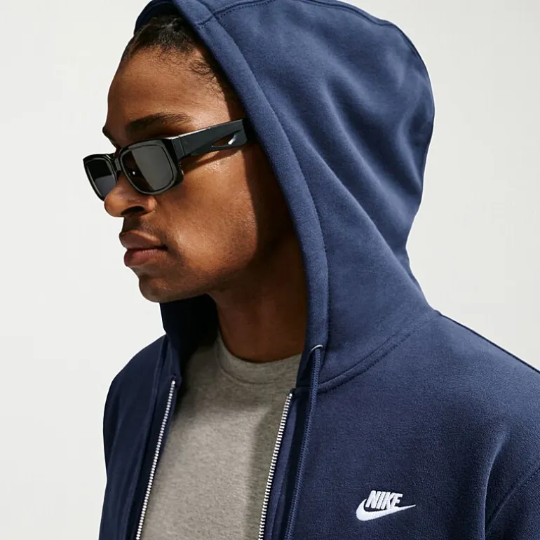 Nike Club Mens Long Sleeve Fleece Zipper Active Hoodie