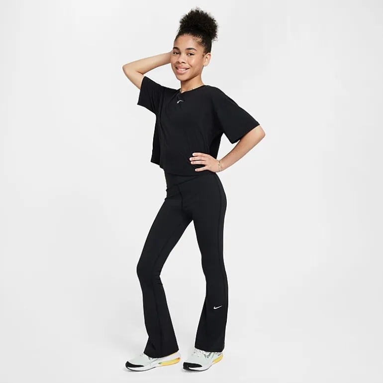 Nike Dri-Fit One Big Kid Girls High Rise Knit Active Flare Full Length Leggings